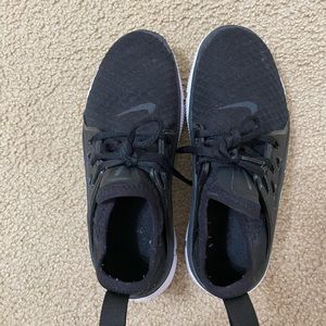 Black Nike running shoes